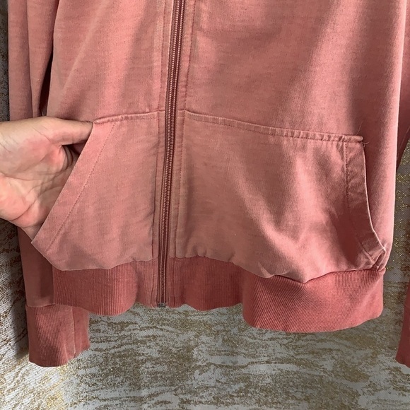 VVK Rose Pink 100% Cotton Long Sleeve Full Zip Up Sweatshirt Size M - Picture 4 of 15